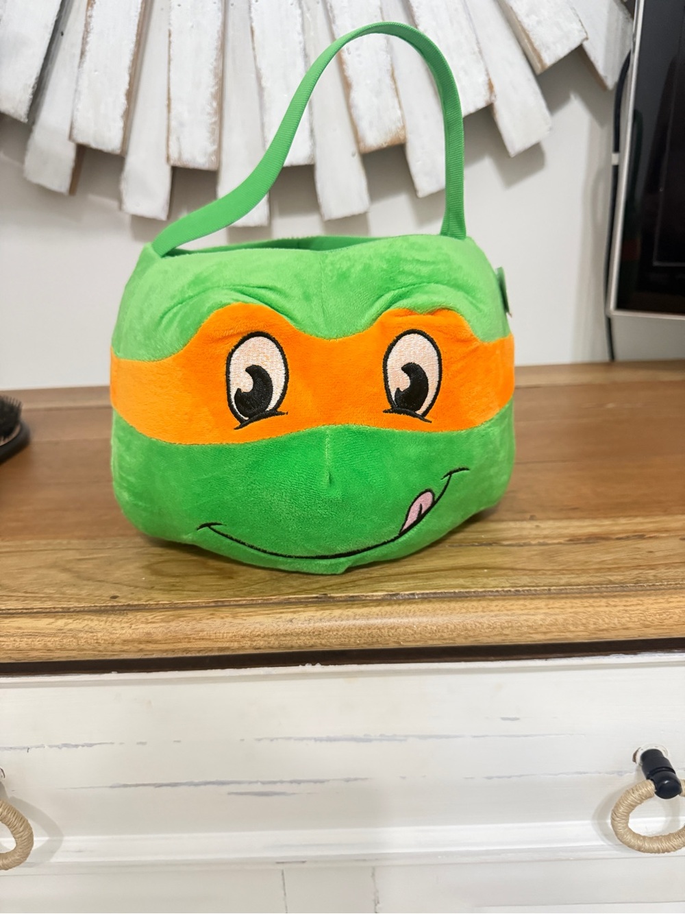 Teenage Mutant Ninja Turtles Plush Green & Orange Turtle Tote